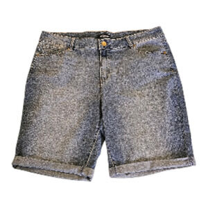 d.jeans Women’s 20W Denim Bermuda Shorts Blue Repreve Mid Rise Rolled Hem